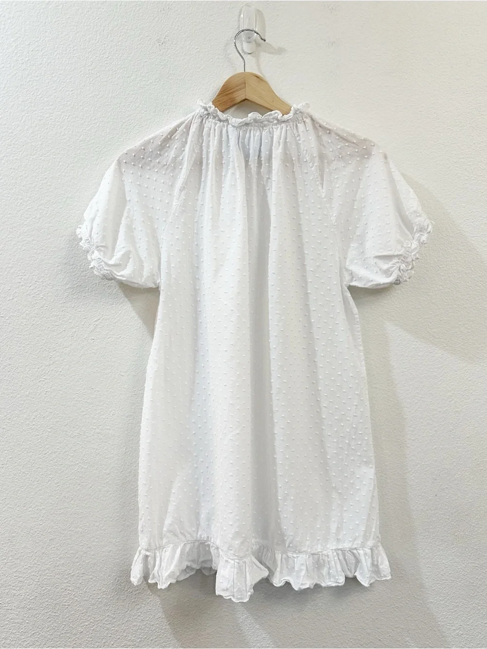 Hill House The Katherine Nap Dress In Sheer White Swiss Dot Size XS - Picture 13 of 13